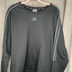 Adidas XL Black Pullover Sweatshirt Athletic Crewneck